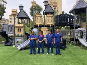 playground plastic slide installation case 01
