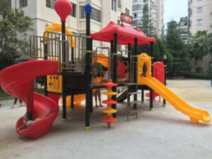 playground plastic slide installation case 03